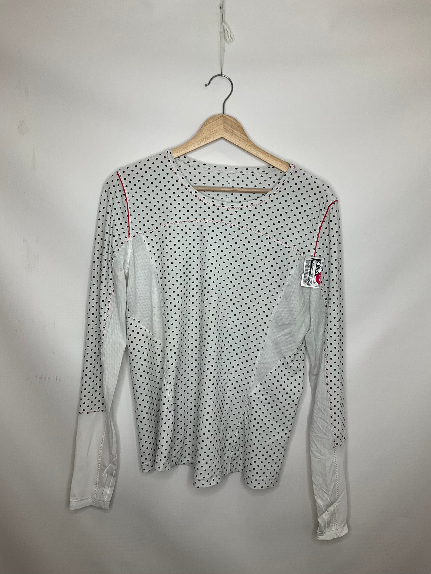 Polkadot Pattern Athletic Top Long Sleeve Crewneck Lululemon, Size L