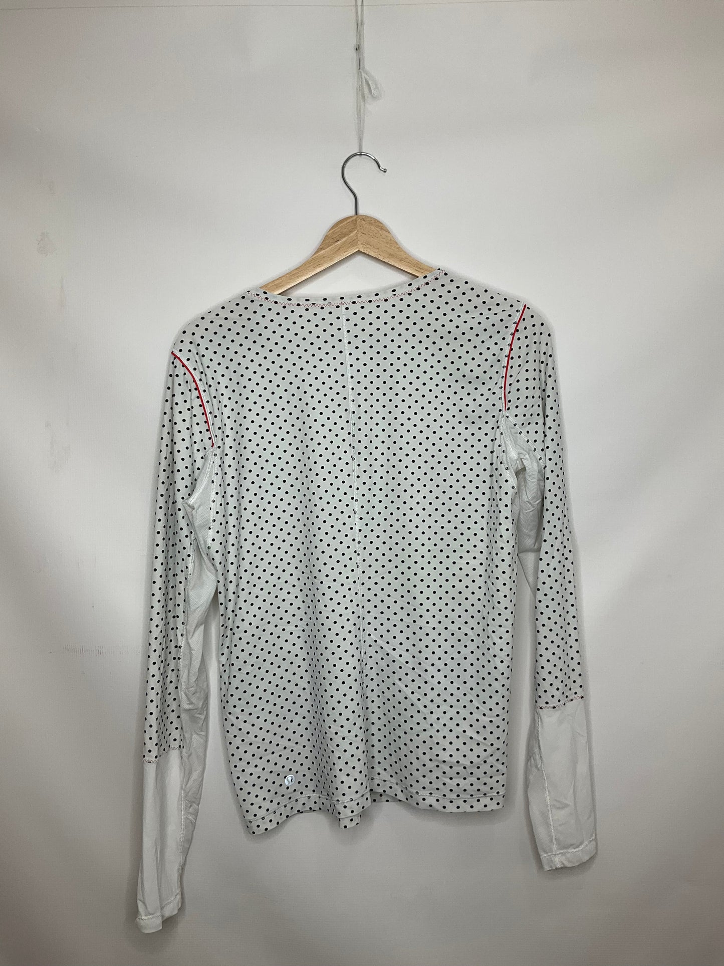 Polkadot Pattern Athletic Top Long Sleeve Crewneck Lululemon, Size L