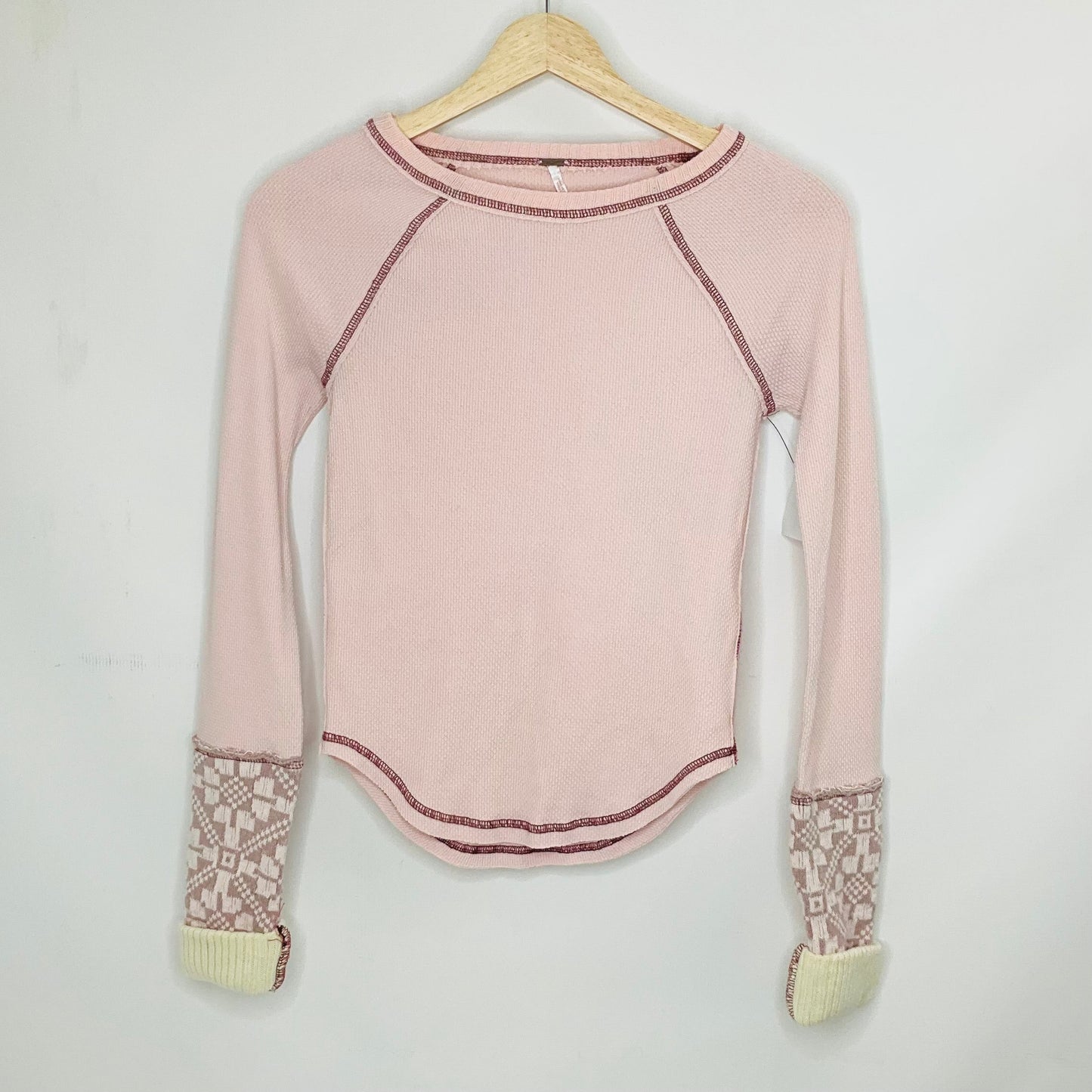 Pink Top Long Sleeve Free People, Size S