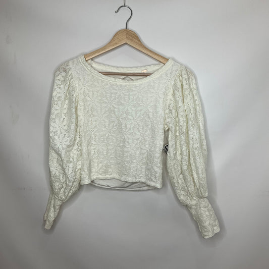 White Top Long Sleeve Free People, Size Xs