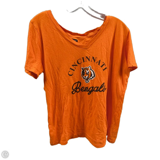 Athletic Top Short Sleeve By Nfl In Orange, Size: Xl