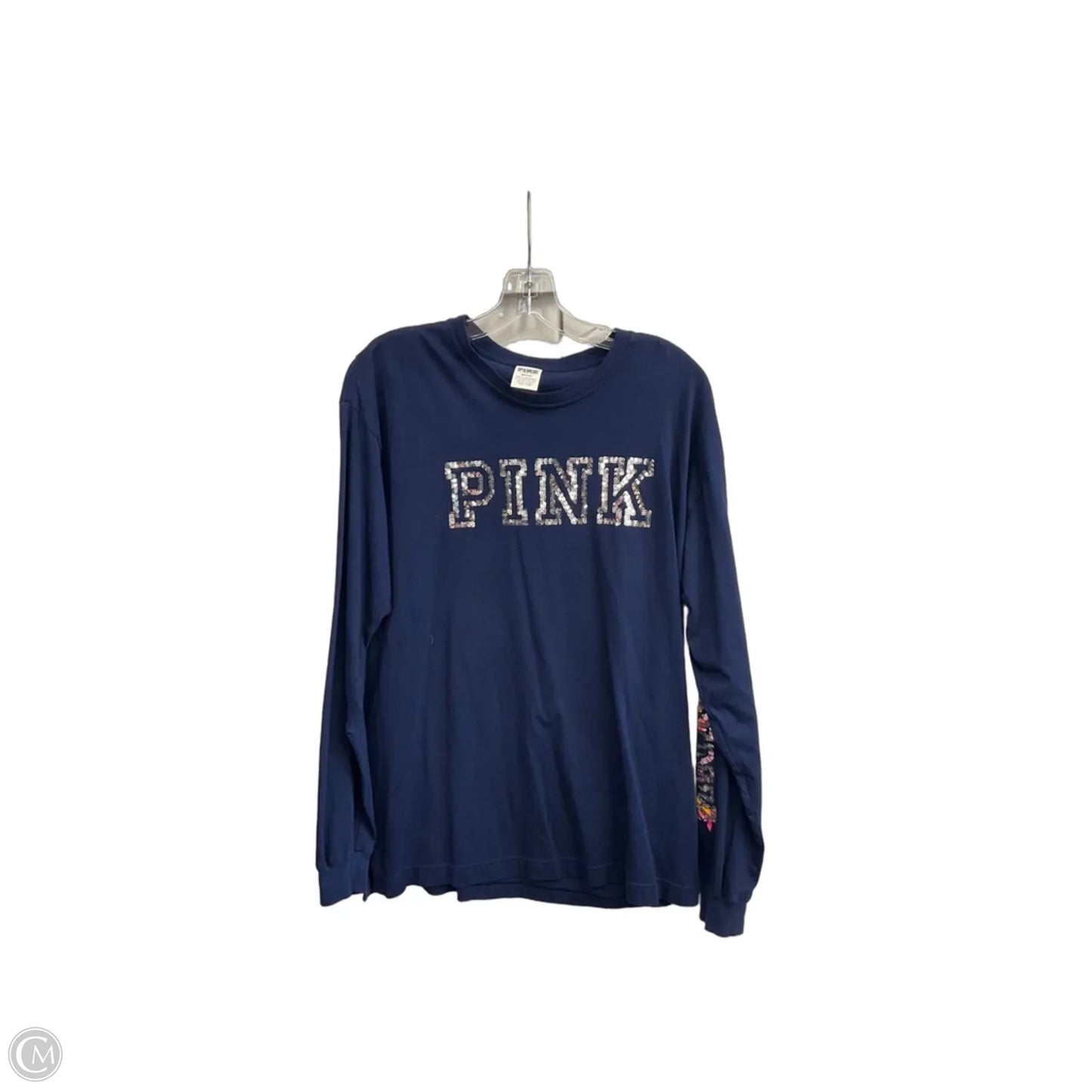 Top Long Sleeve By Pink In Navy, Size: M
