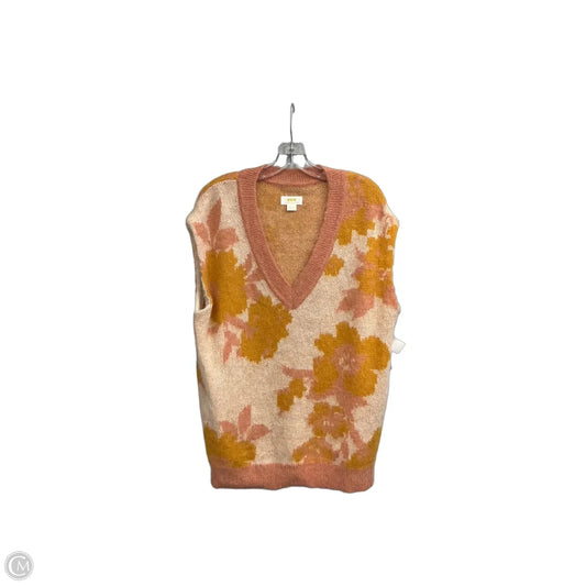 Vest Sweater By Anthropologie In Floral Print, Size: M