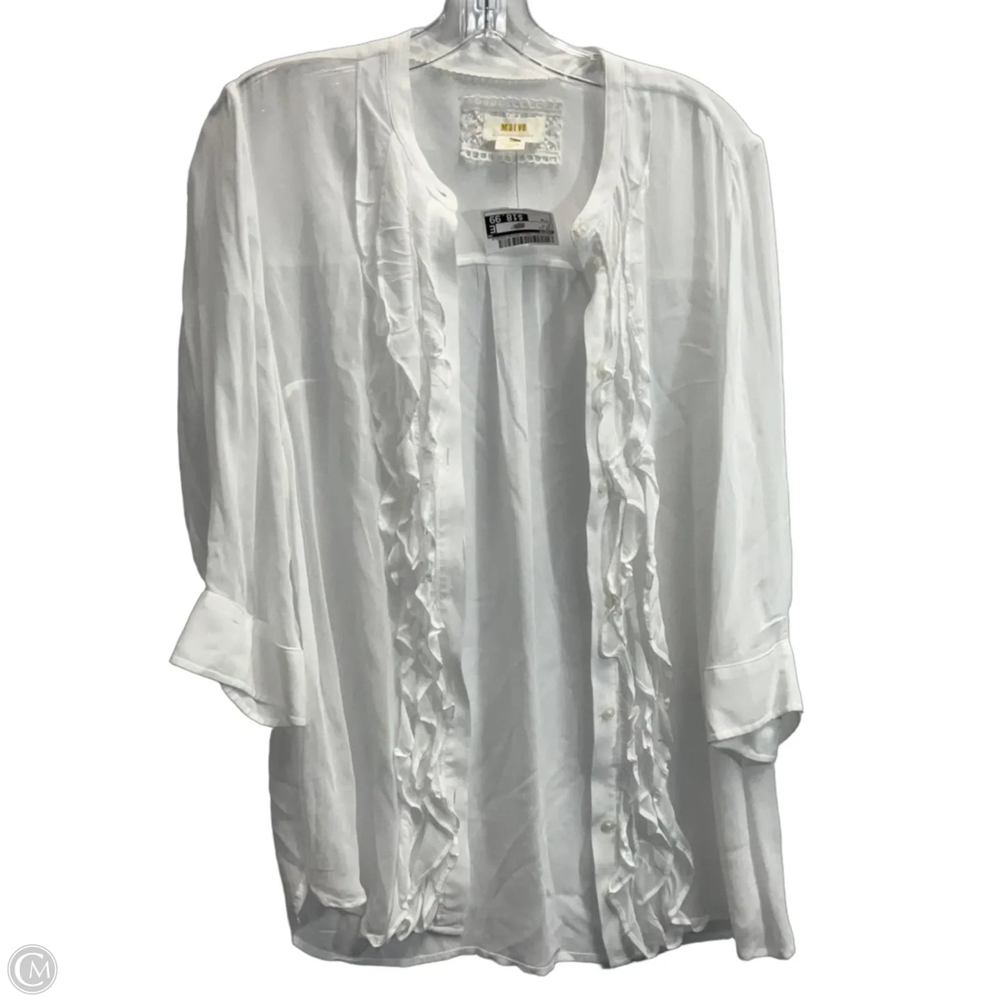 Top Long Sleeve By Maeve In White, Size: M