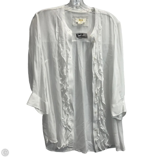 Top Long Sleeve By Maeve In White, Size: M