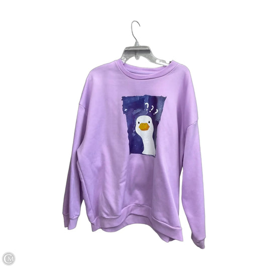 Sweatshirt Crewneck By Shein In Purple, Size: 4x