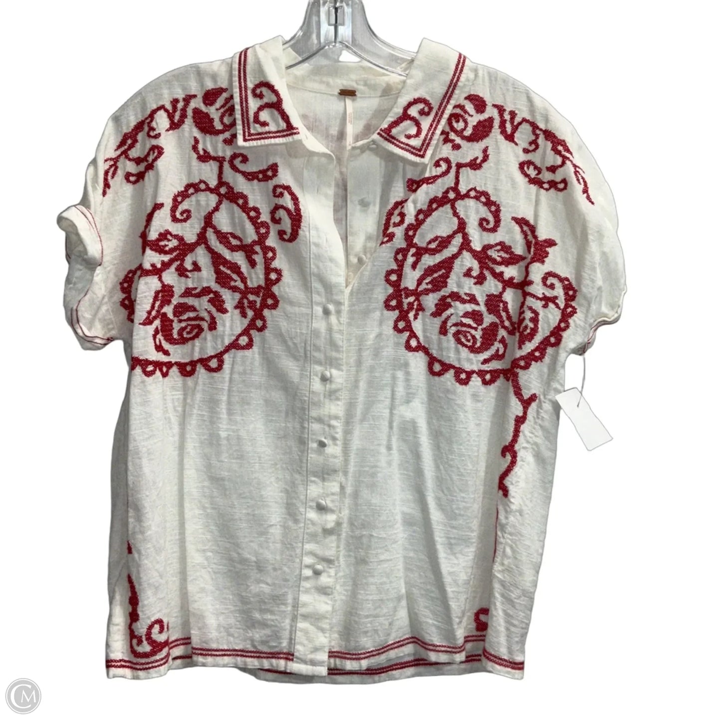 Top 2pc Short Sleeve By Free People In Geometric Pattern, Size: S