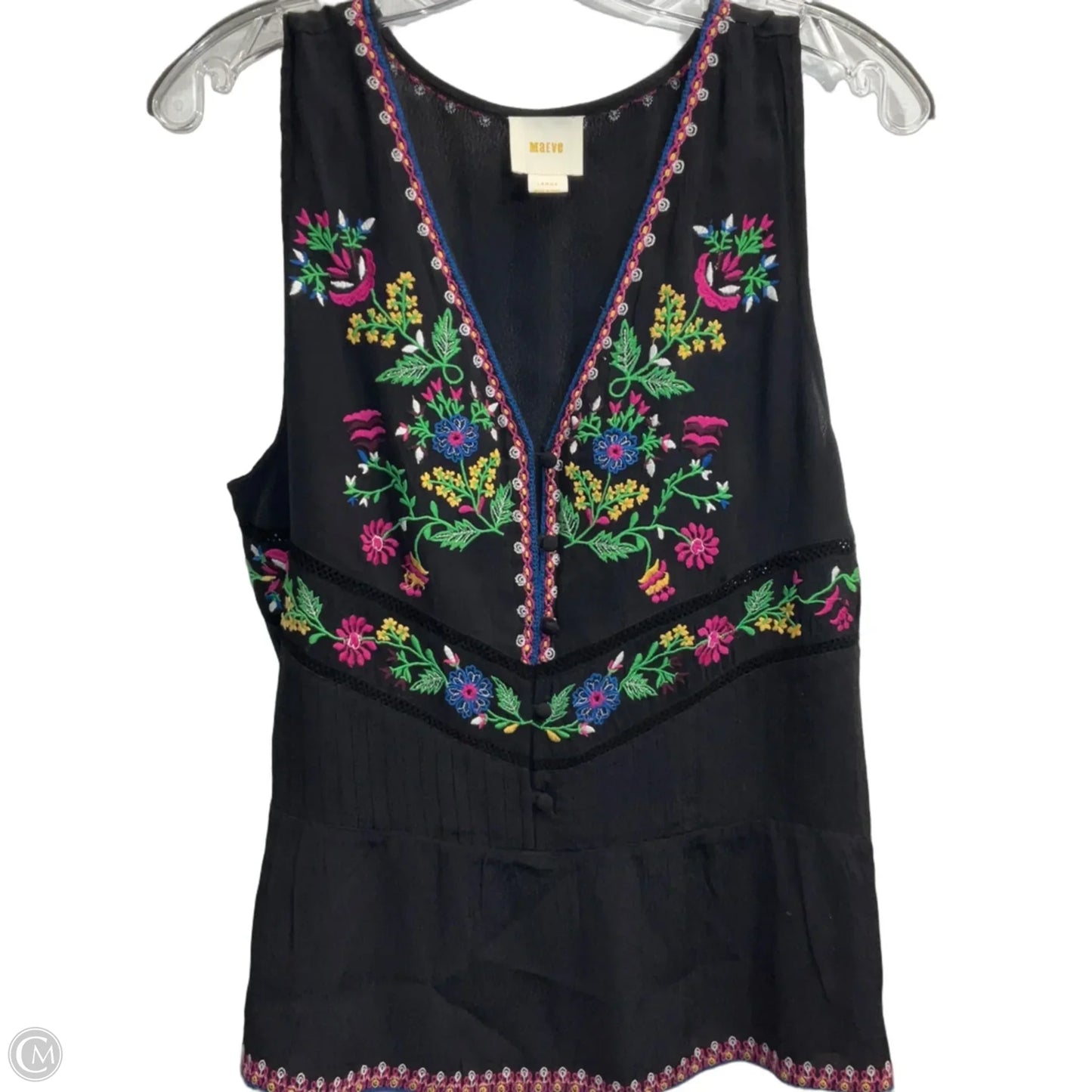 Top Sleeveless By Maeve In Black, Size: L