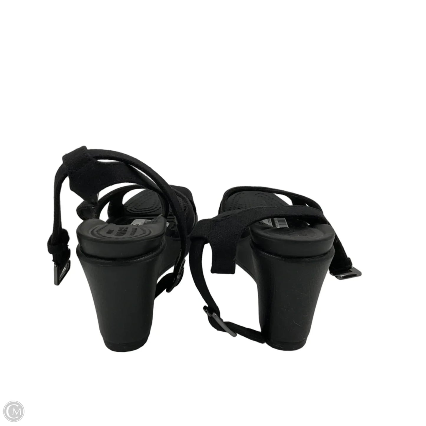 Shoes Heels Wedge By Crocs In Black, Size: 5