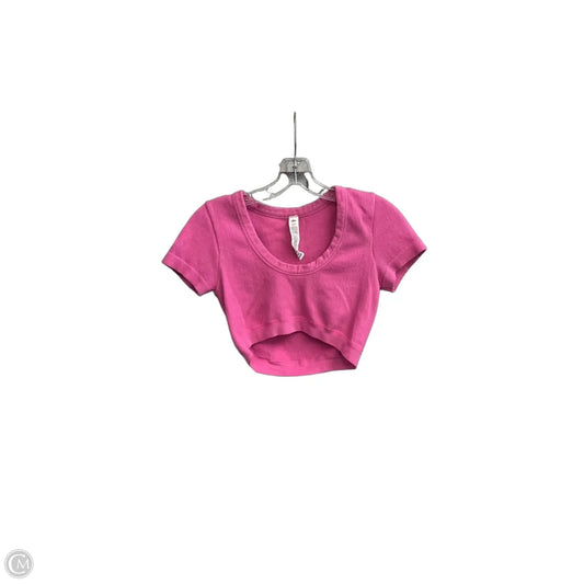 Top Short Sleeve By Alo In Pink, Size: S