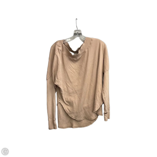 Athletic Top Long Sleeve Crewneck By Free People In Beige, Size: M