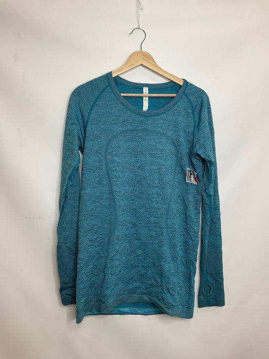 Teal Athletic Top Long Sleeve Collar Lululemon, Size 12