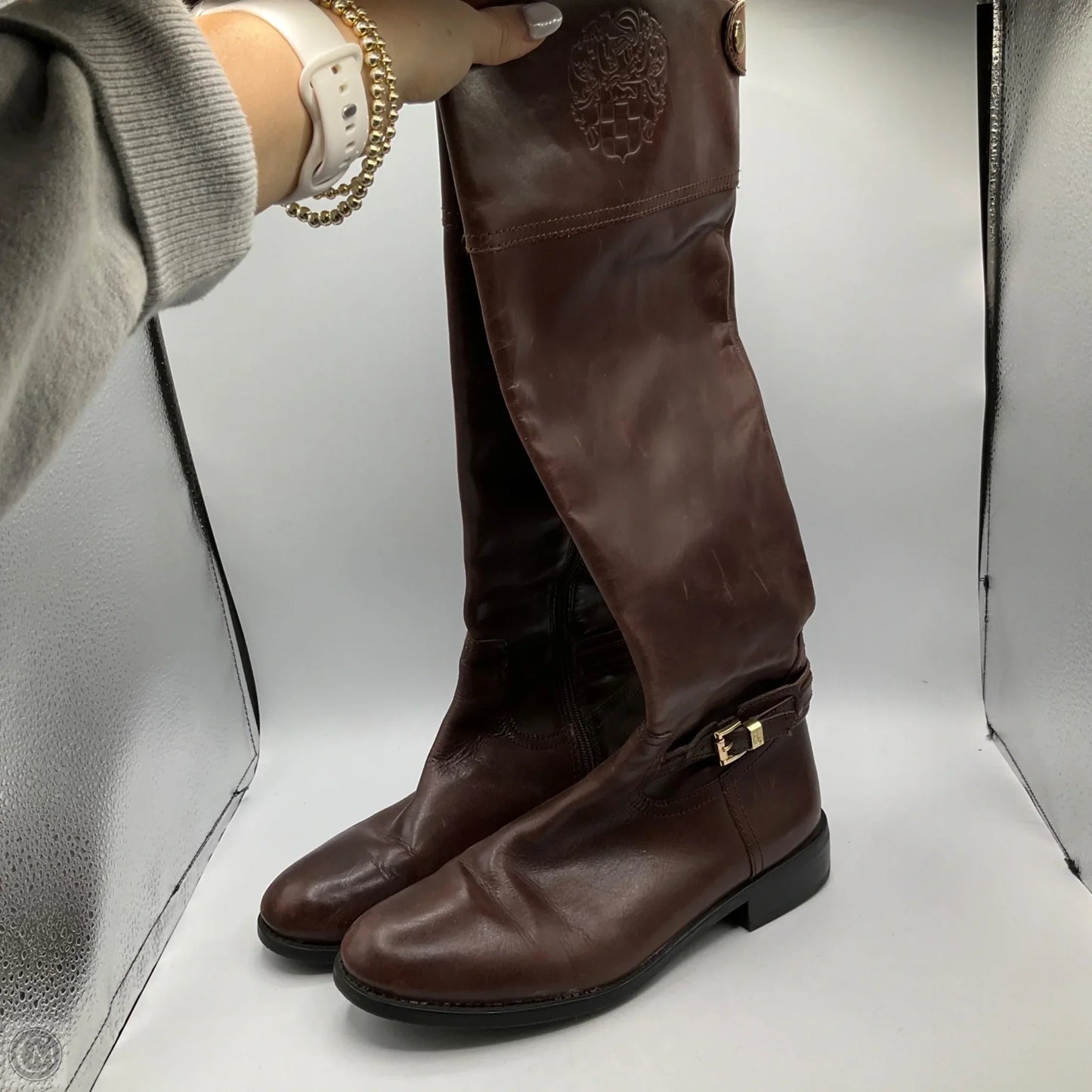 Boots Mid-calf Flats By Vince Camuto In Brown, Size: 9