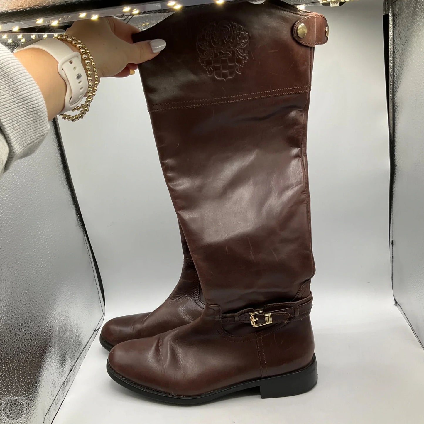 Boots Mid-calf Flats By Vince Camuto In Brown, Size: 9