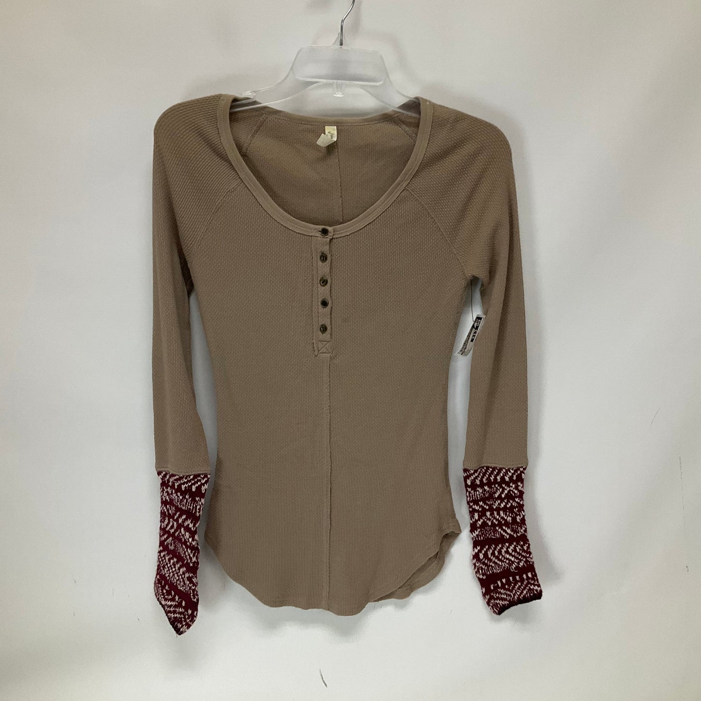 Tan Top Long Sleeve Free People, Size S