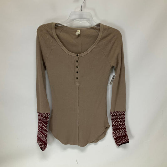 Tan Top Long Sleeve Free People, Size S