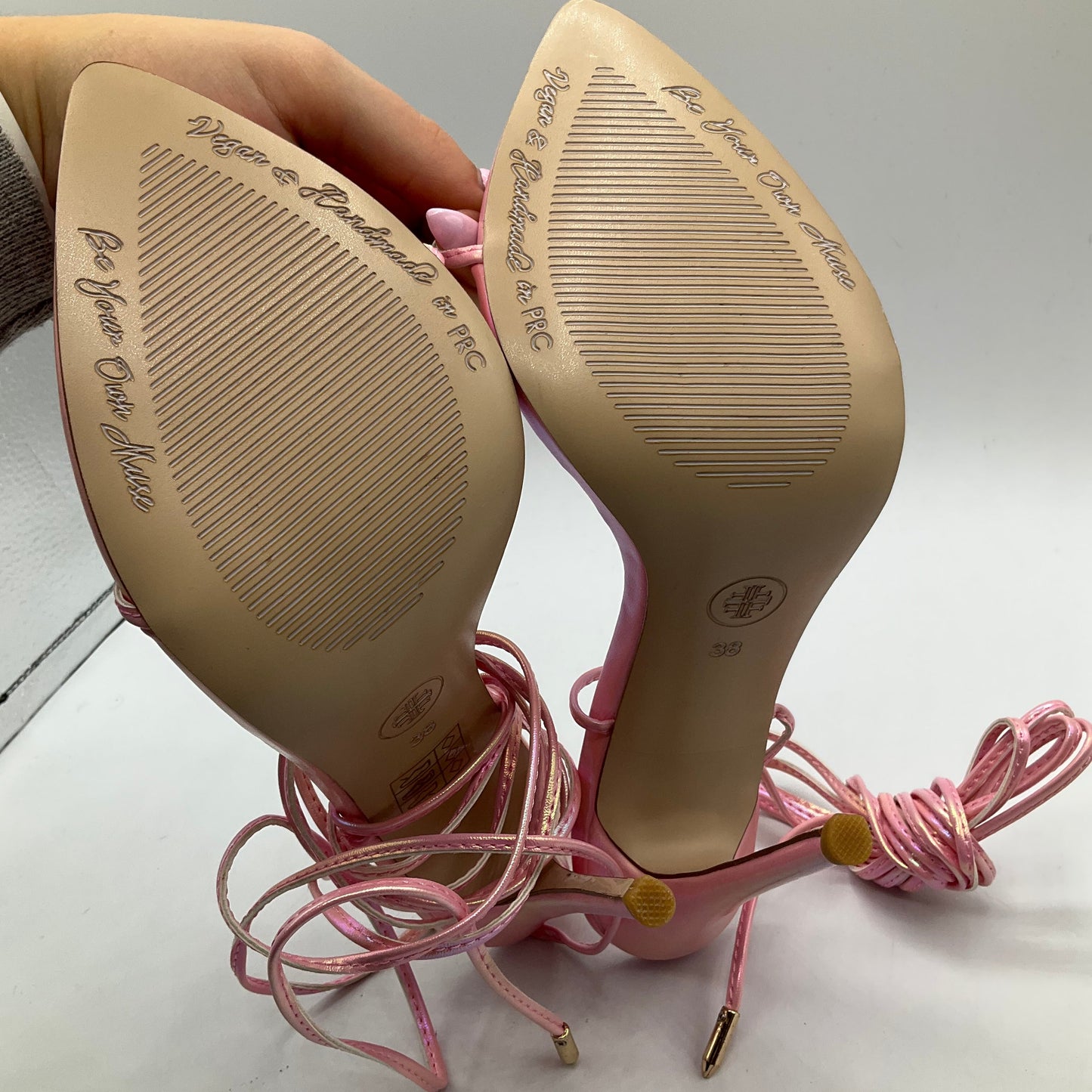 Sandals Heels Stiletto By Cma In Pink, Size: 8