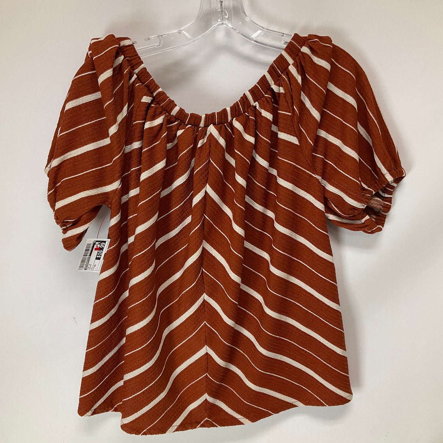 Top Short Sleeve By Anthropologie In Orange, Size: Xs