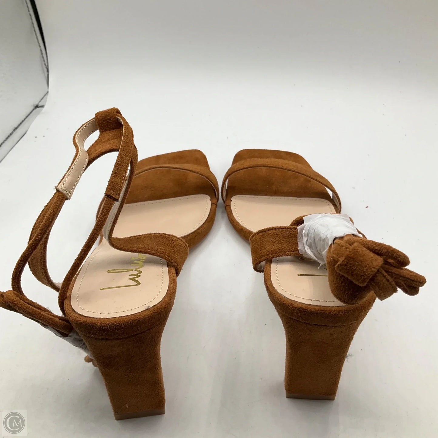 Sandals Heels Block By Lulus In Brown, Size: 11