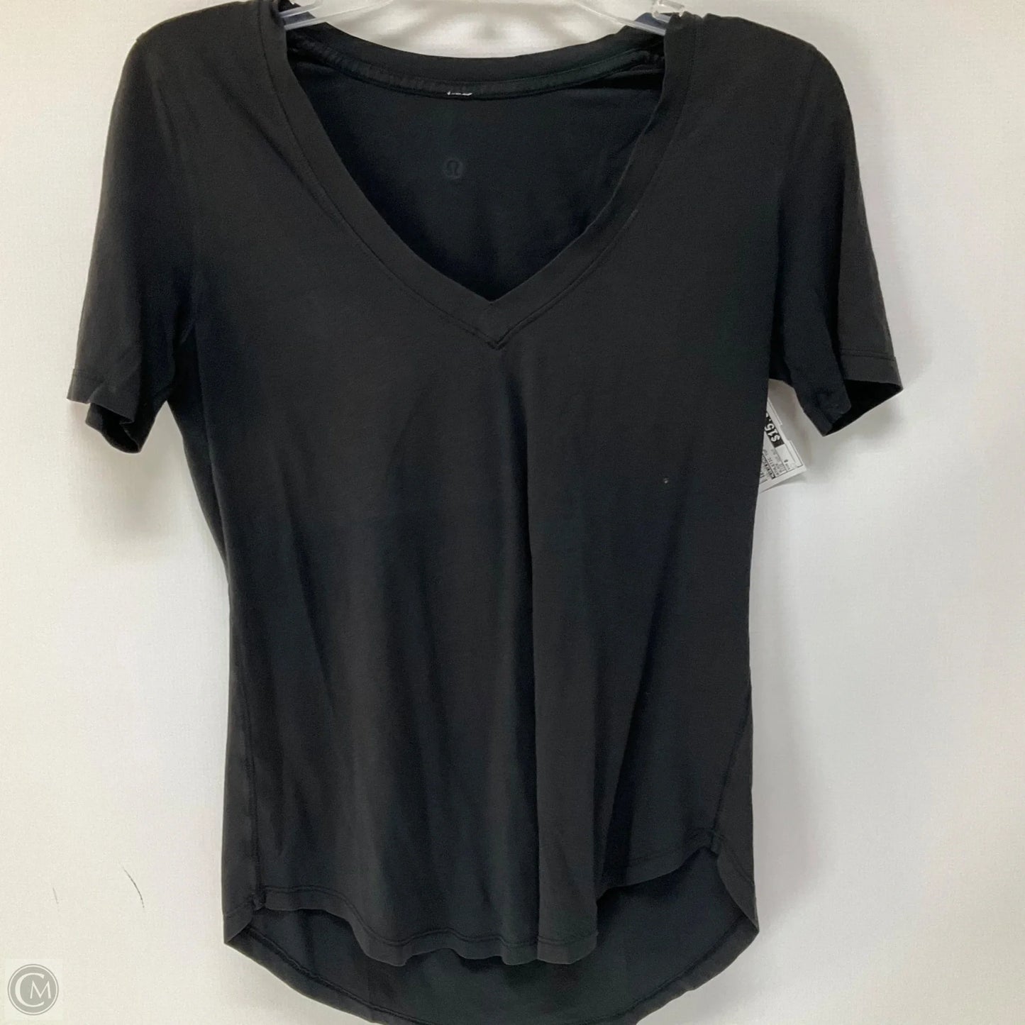 Athletic Top Short Sleeve By Lululemon In Black, Size: 8