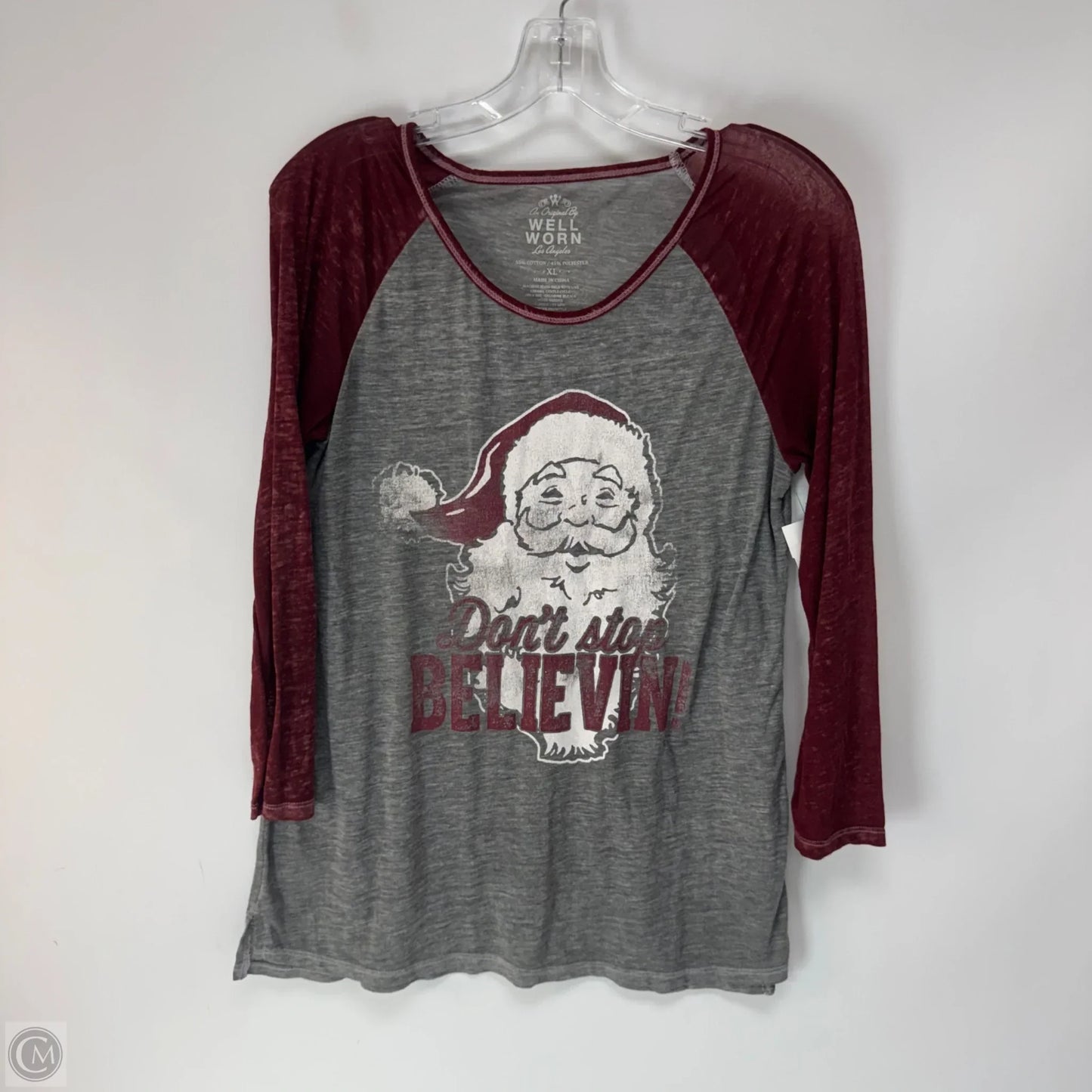 Top Long Sleeve By Clothes Mentor In Grey, Size: Xl