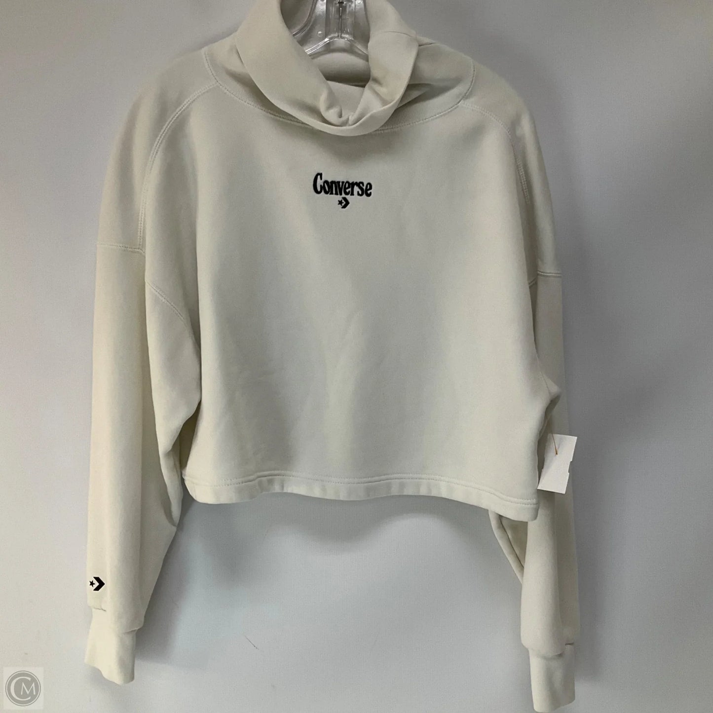Athletic Sweatshirt Collar By Converse In White, Size: S