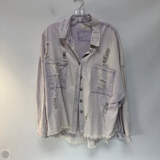 Jacket Denim By Pol In Purple, Size: L