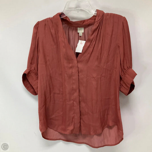 Top Short Sleeve By Anthropologie In Pink, Size: M