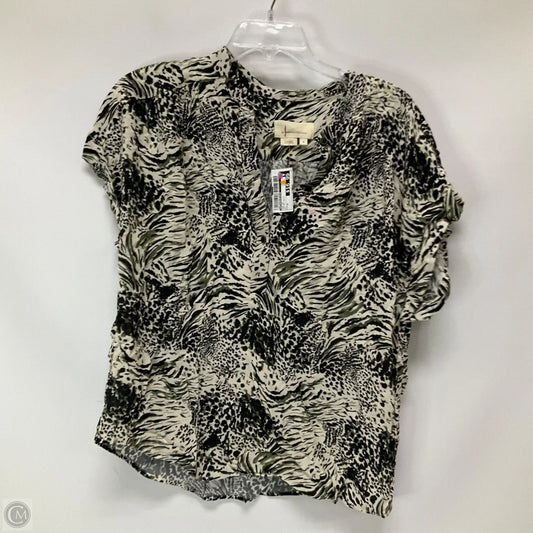 Top Short Sleeve By Anthropologie In Animal Print, Size: M