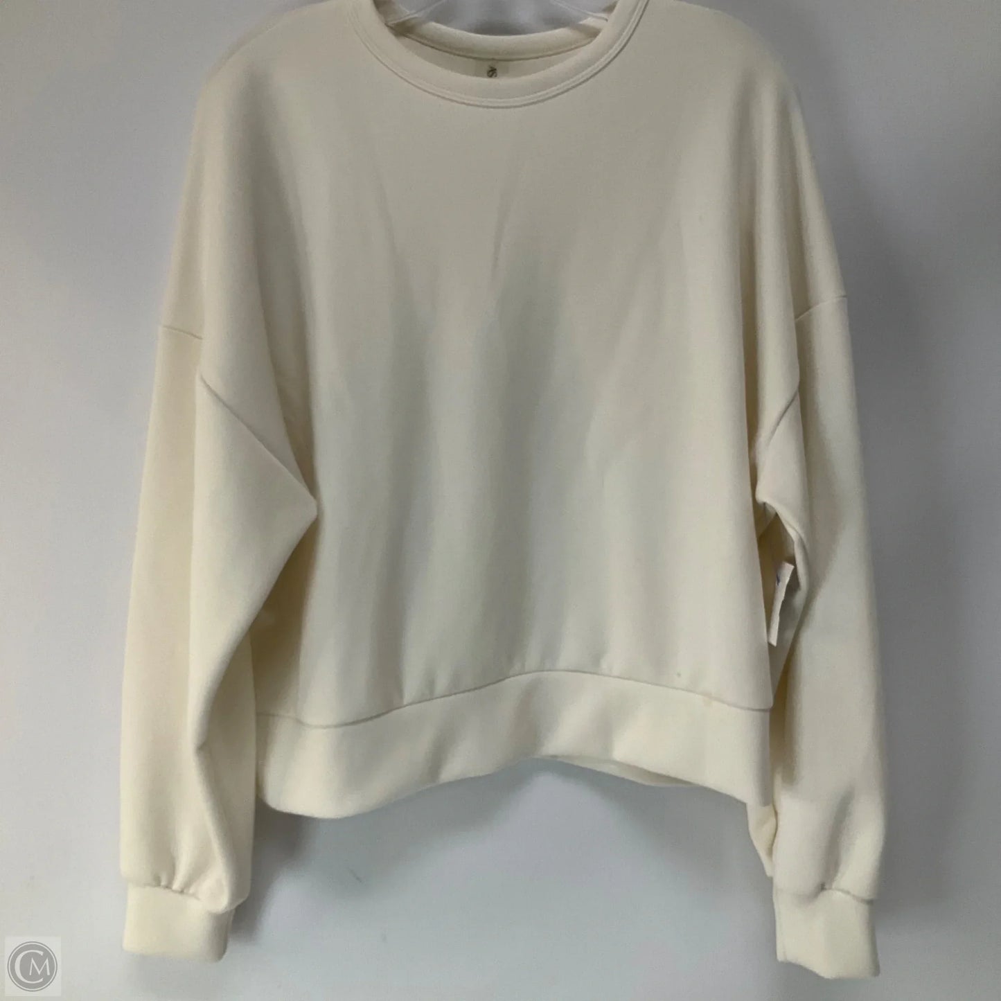 Athletic Top Long Sleeve Crewneck By As Revival In Cream, Size: M
