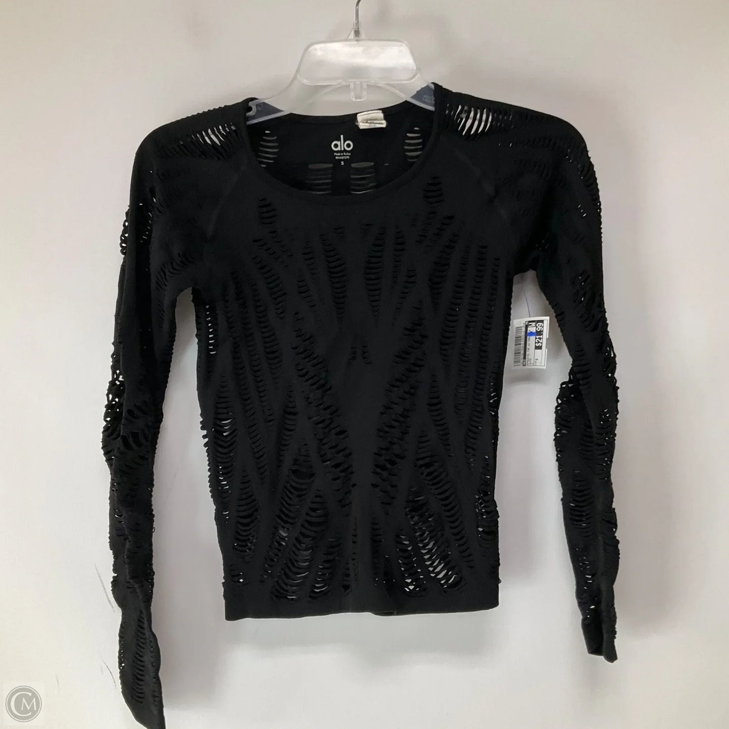 Athletic Top Long Sleeve Crewneck By Alo In Black, Size: S