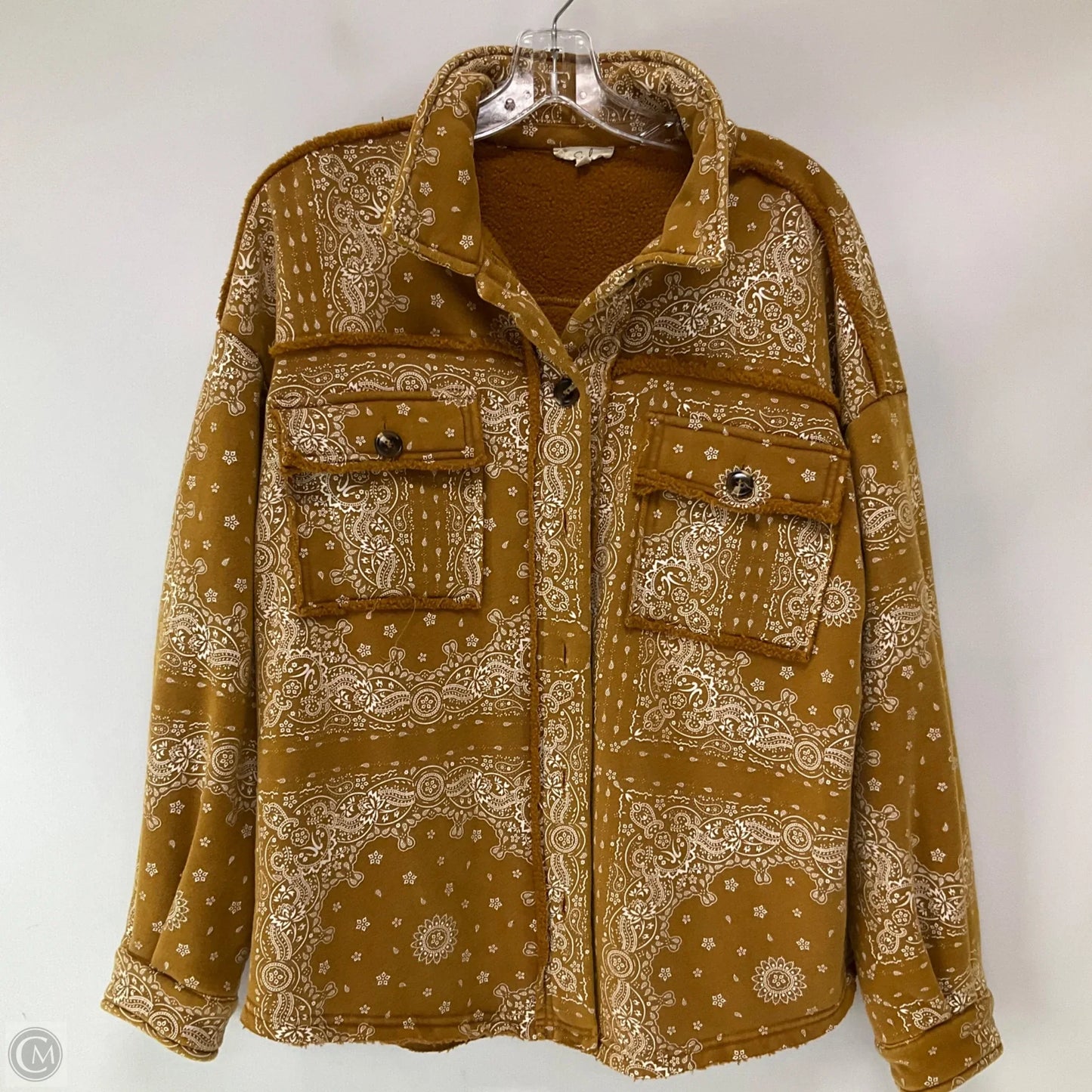 Jacket Shirt By Easel In Orange, Size: S