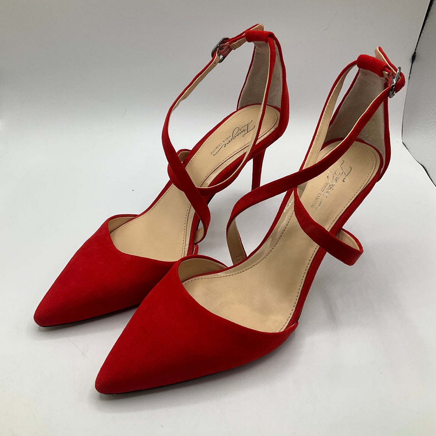 Red Shoes Heels Stiletto Vince Camuto, Size 10