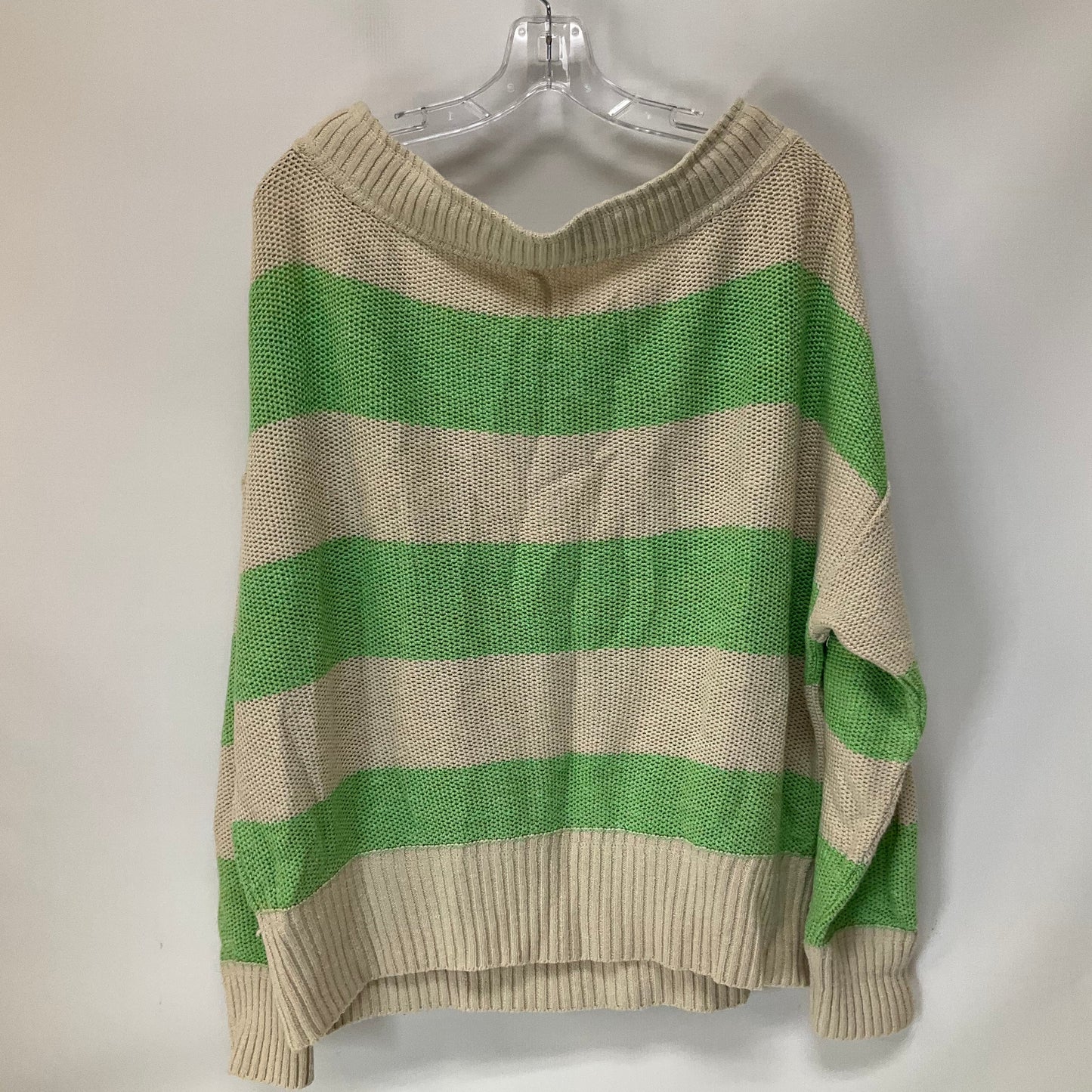 Green & White Sweater Free People, Size S