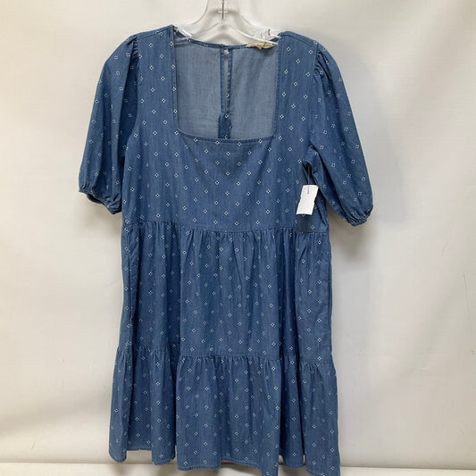 Blue Dress Casual Short Copper Key, Size S