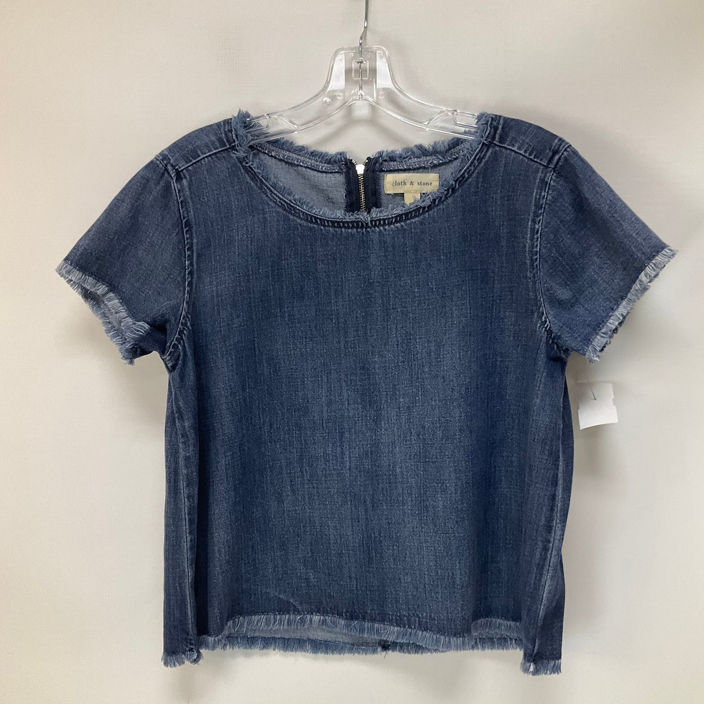 Blue Denim Top Short Sleeve Cloth & Stone, Size S