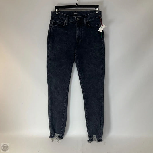 Jeans Skinny By 7 For All Mankind In Black Denim, Size: 2