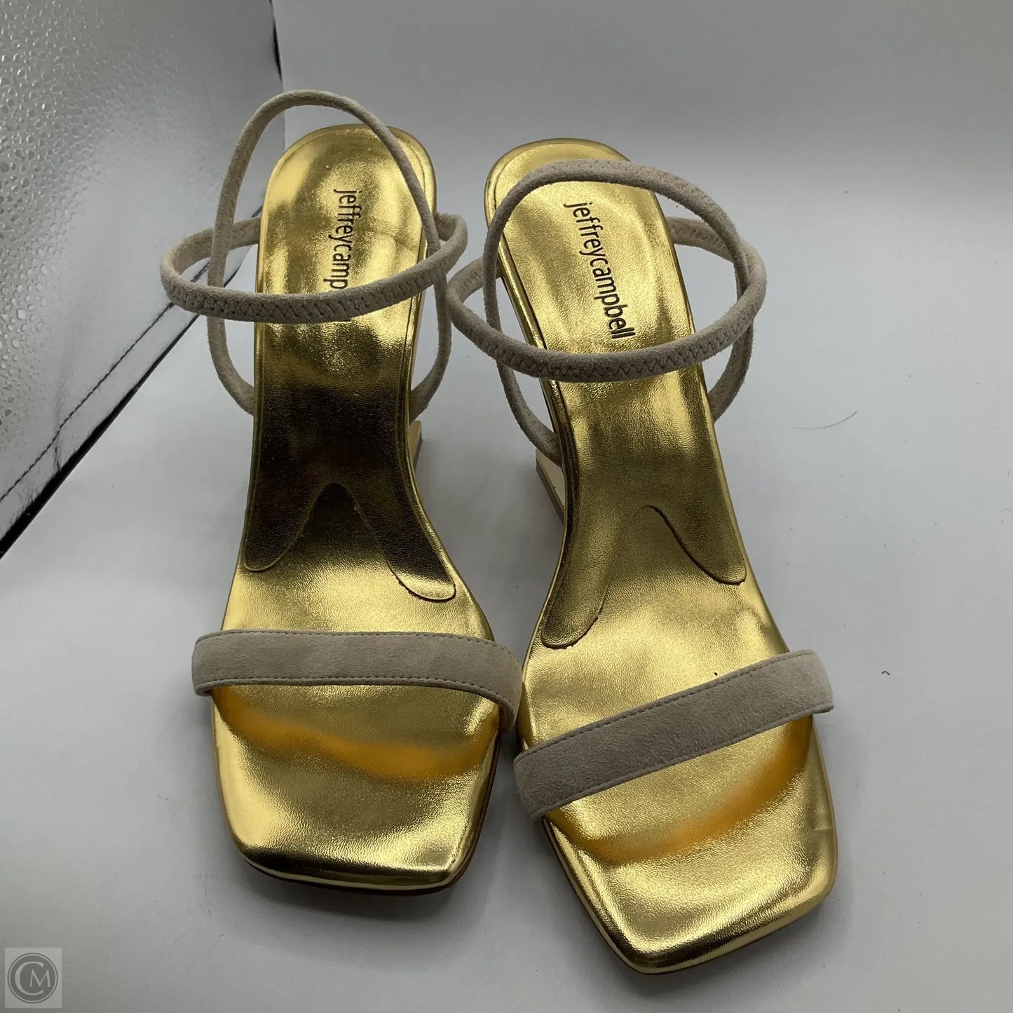 Sandals Heels Block By Jeffery Campbell In Gold, Size: 10