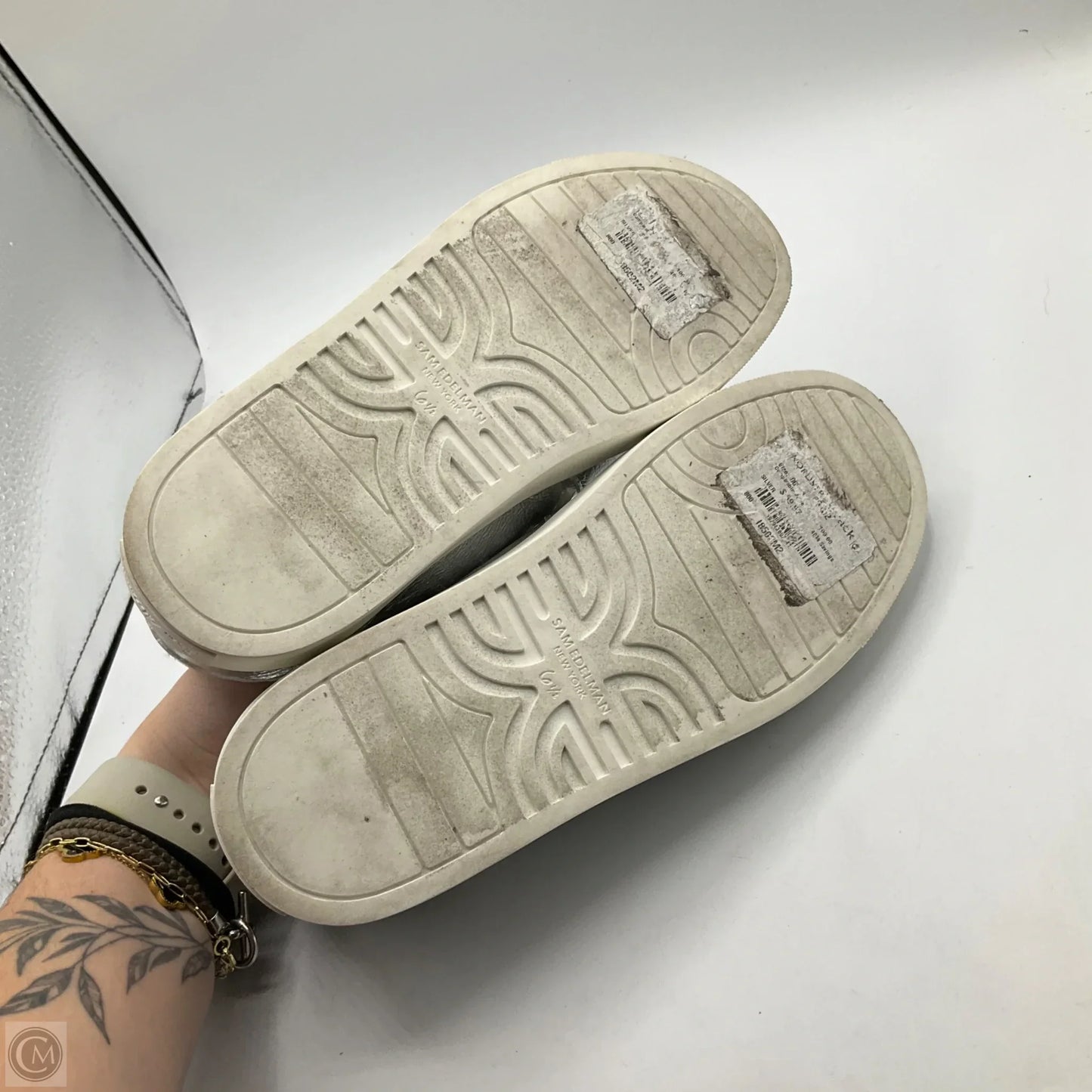 Shoes Sneakers By Sam Edelman In Silver, Size: 6.5