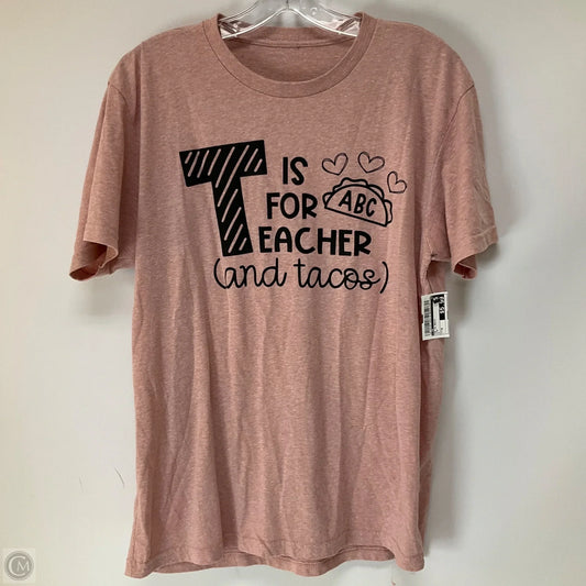 Top Short Sleeve Basic By Cmf In Pink, Size: M