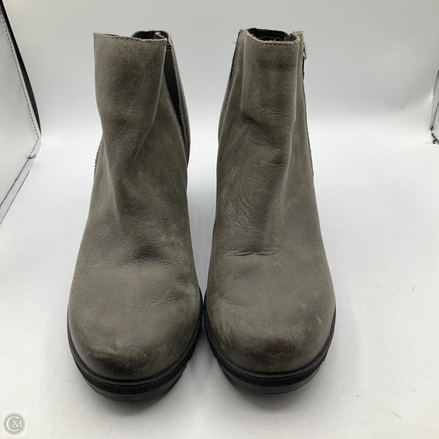 Boots Ankle Heels By Sorel In Grey, Size: 10.5