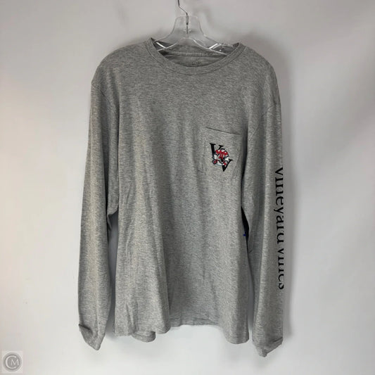 Top Long Sleeve Basic By Vineyard Vines In Grey, Size: M