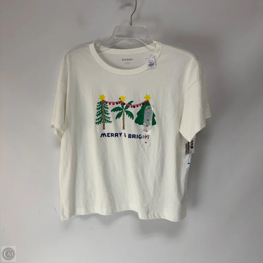 Top Short Sleeve Basic By Old Navy In White, Size: M