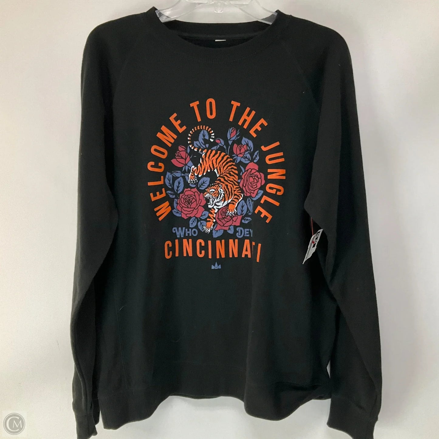 Athletic Sweatshirt Crewneck By Cmf In Black, Size: L