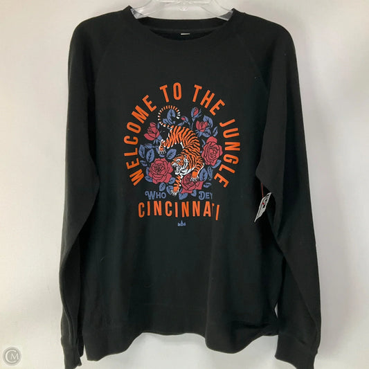 Athletic Sweatshirt Crewneck By Cmf In Black, Size: L