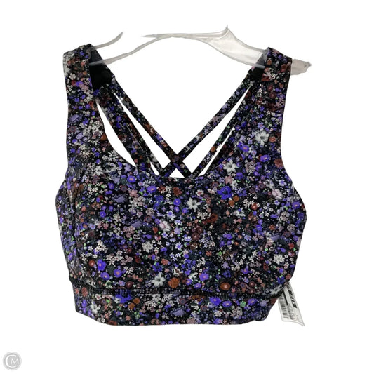 Athletic Bra By Lululemon In Floral Print, Size: 4