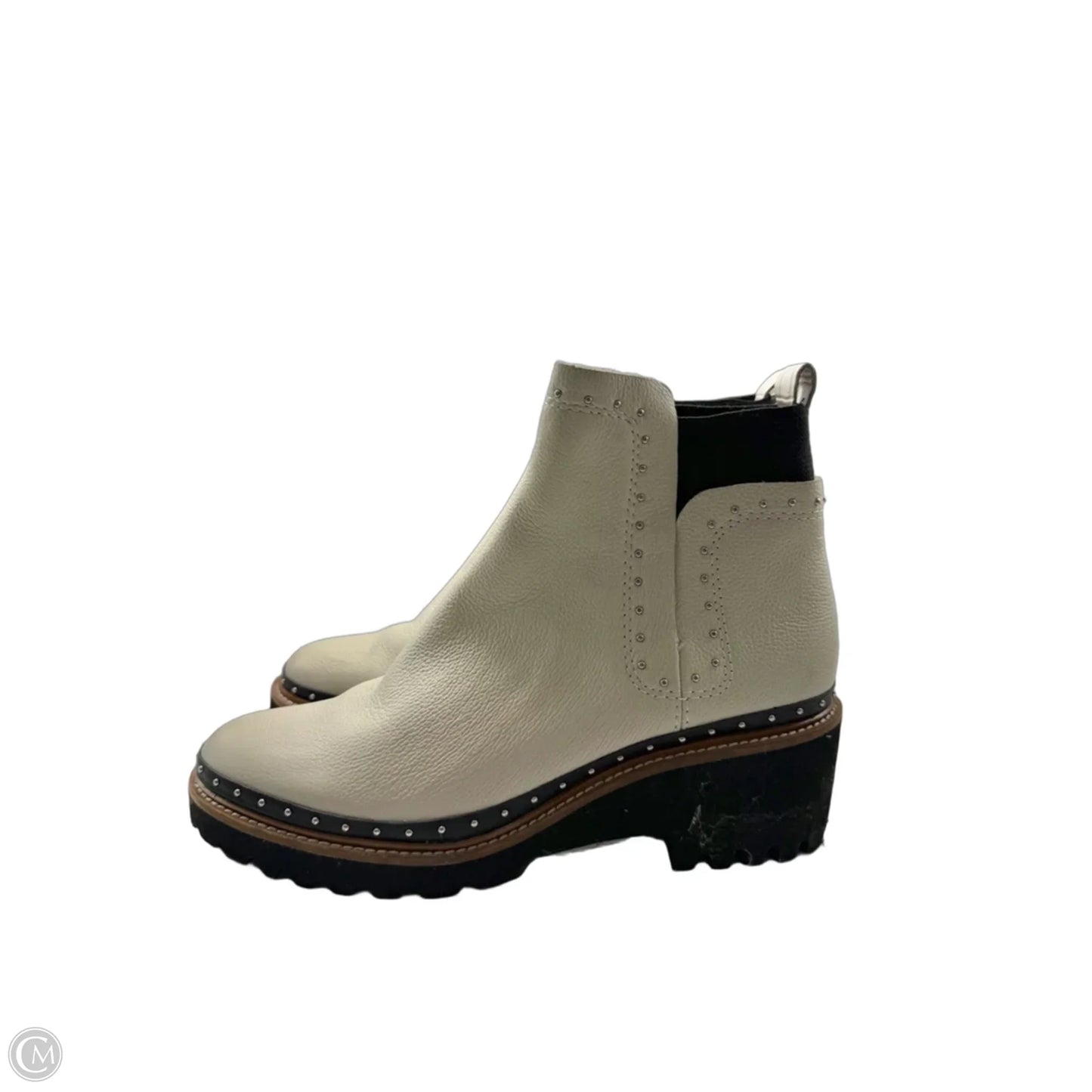 Boots Ankle Heels By Dolce Vita In Black & Cream, Size: 9.5