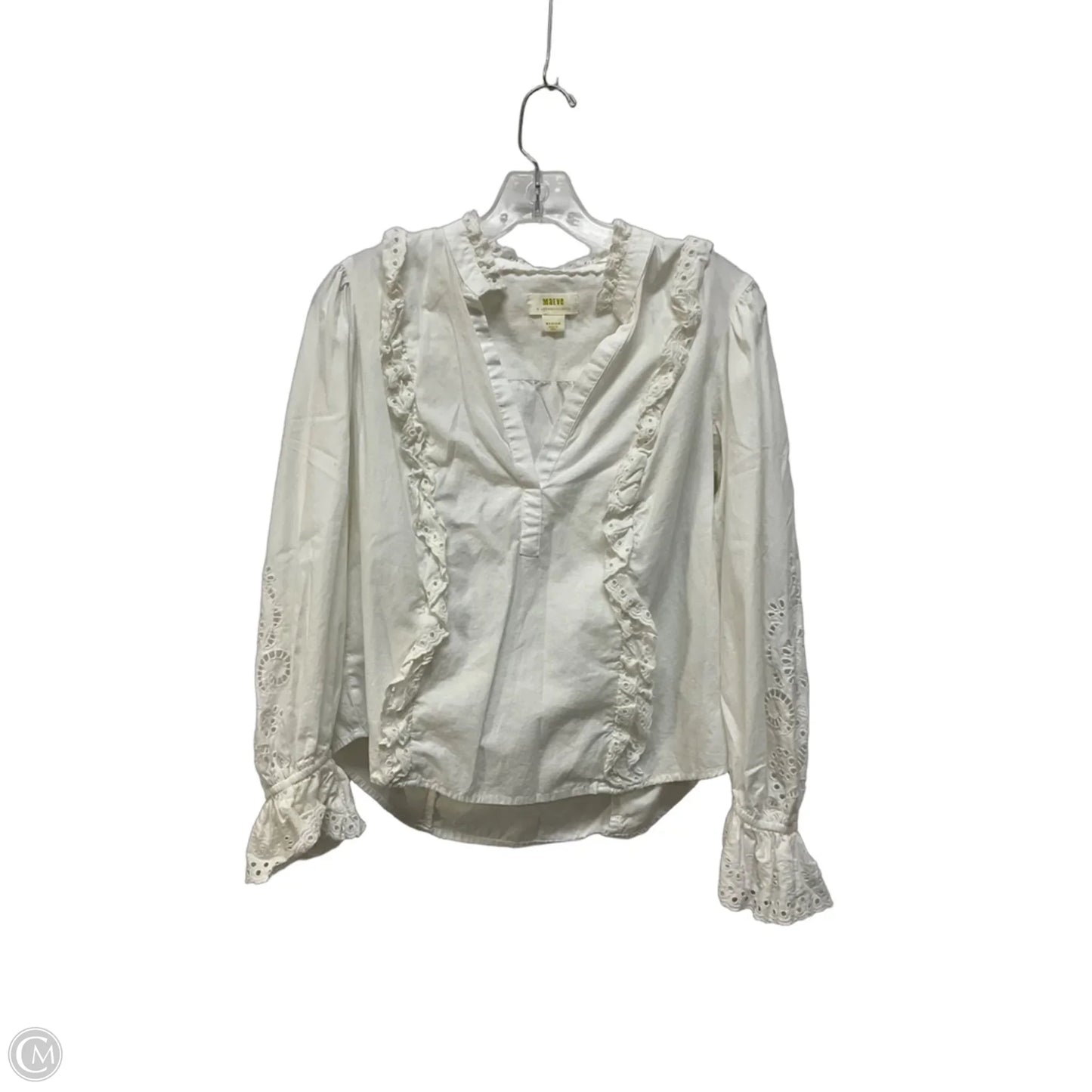 Top Long Sleeve By Maeve In White, Size: M