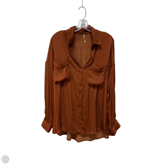 Top Long Sleeve By Free People In Brown, Size: M