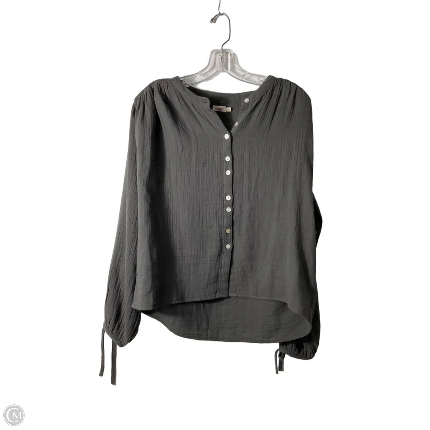 Top Long Sleeve By Faherty In Grey, Size: M